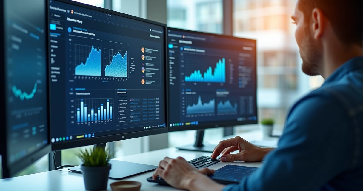 Vendedor B2B: Perfil, Funções e Estratégias Modernas 5 Plataforma de inteligência comercial com dados e gráficos em tela moderna