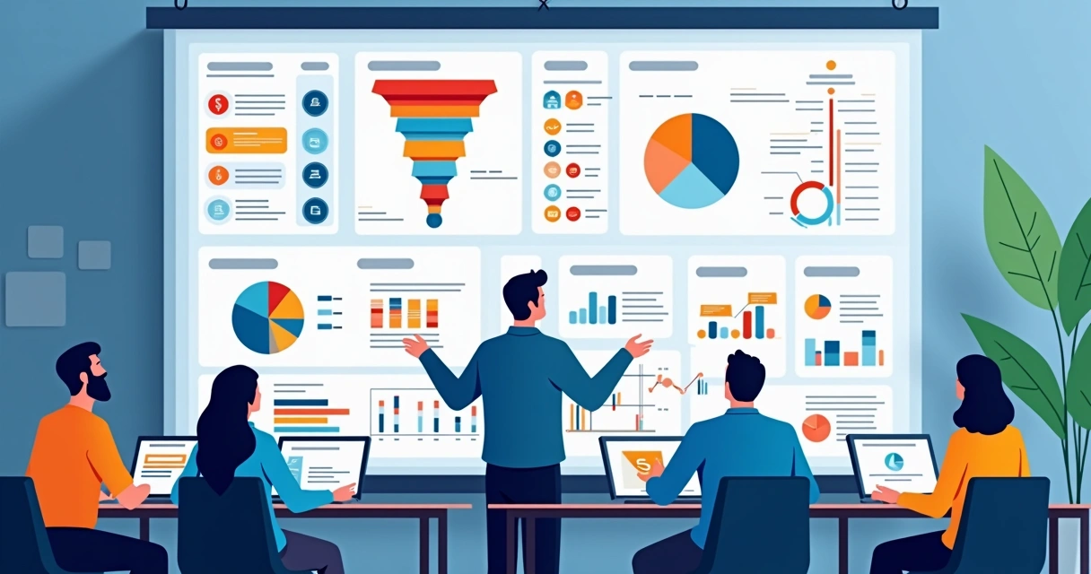 Painel digital com funil de vendas e processos automatizados para agências digitais 