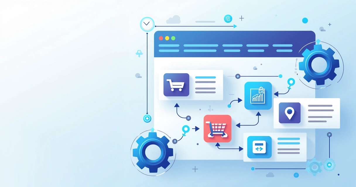 Painel digital mostrando fluxos de automação em loja virtual 