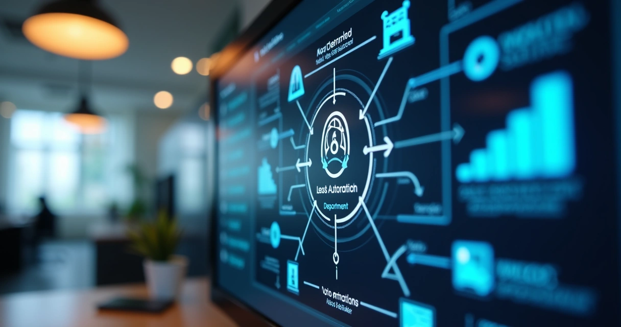 Interface de automação processual conectando setores empresariais