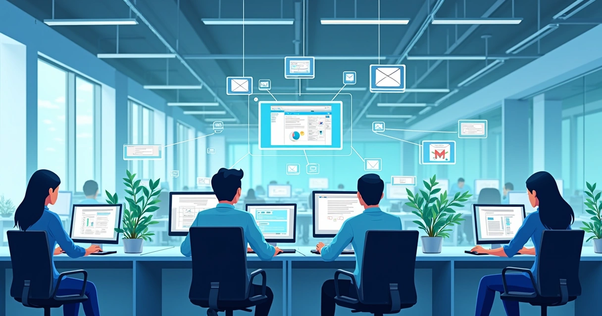 Automação de processos em uma empresa com vários aplicativos conectados 