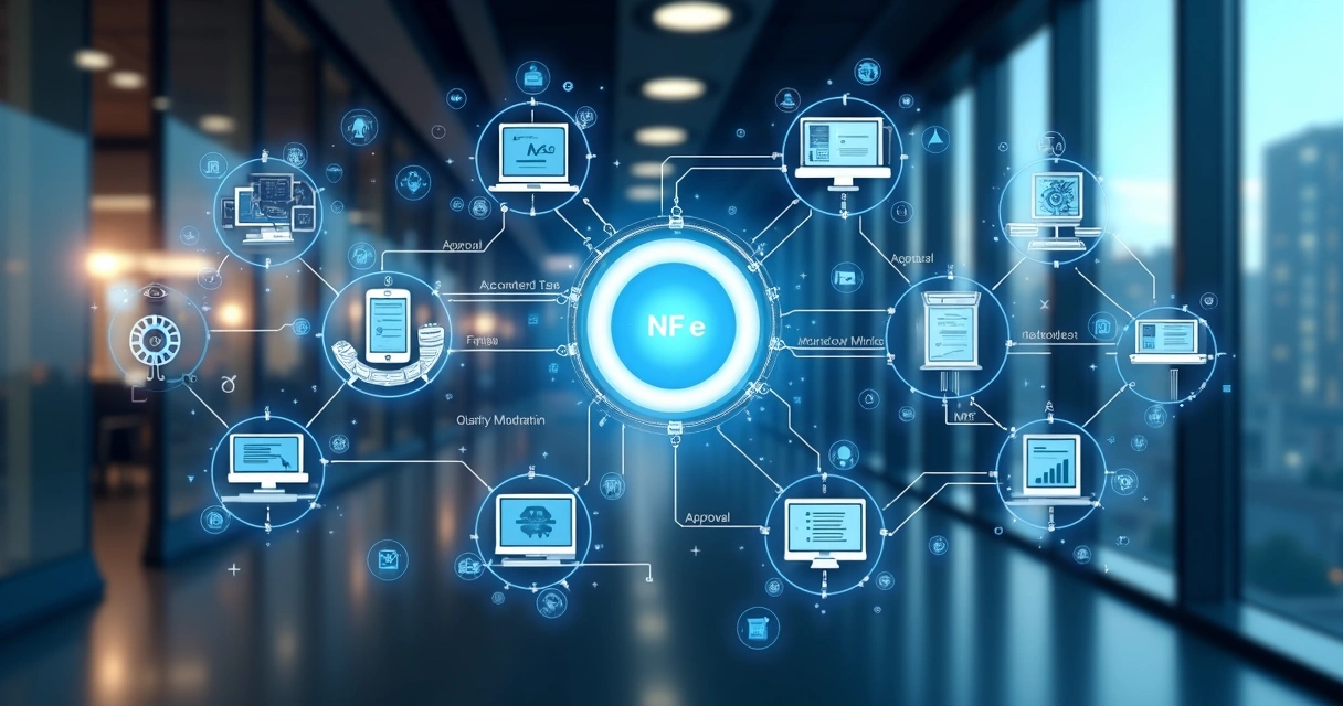 Fluxo digital de automação fiscal com NF-e e integrações 