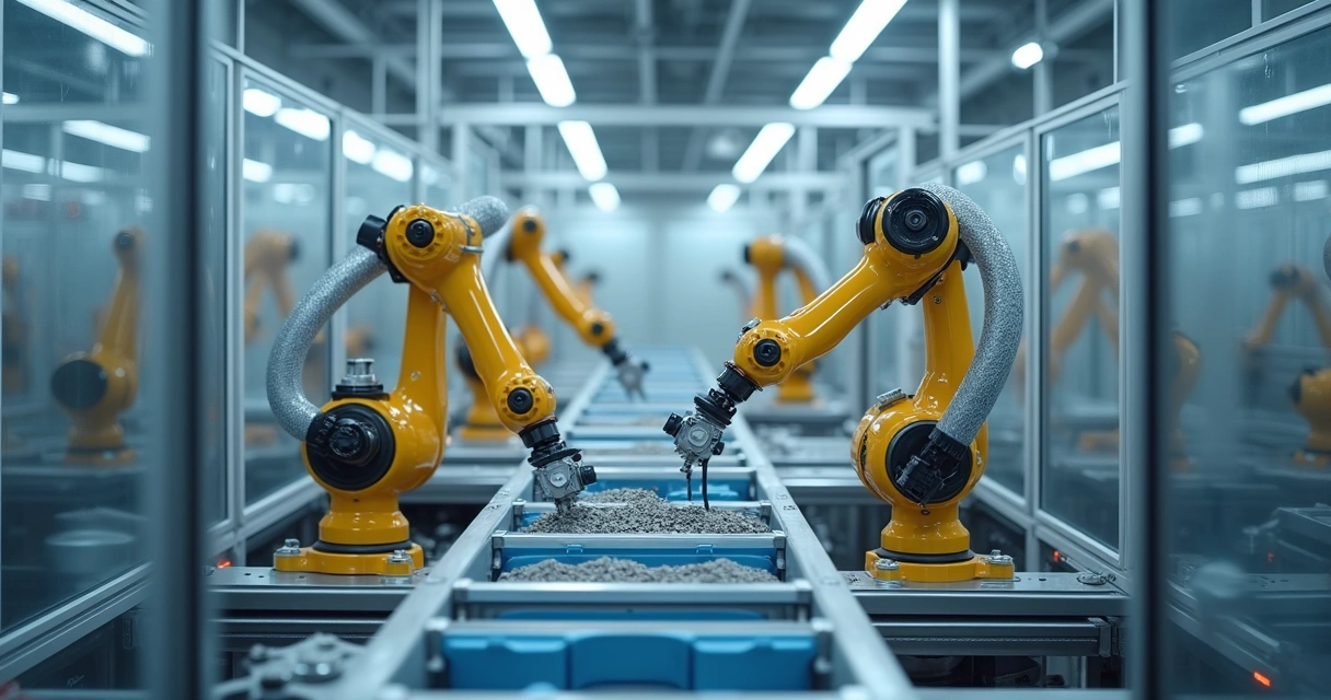 Pequenos equipamentos automatizados em linha de produção 