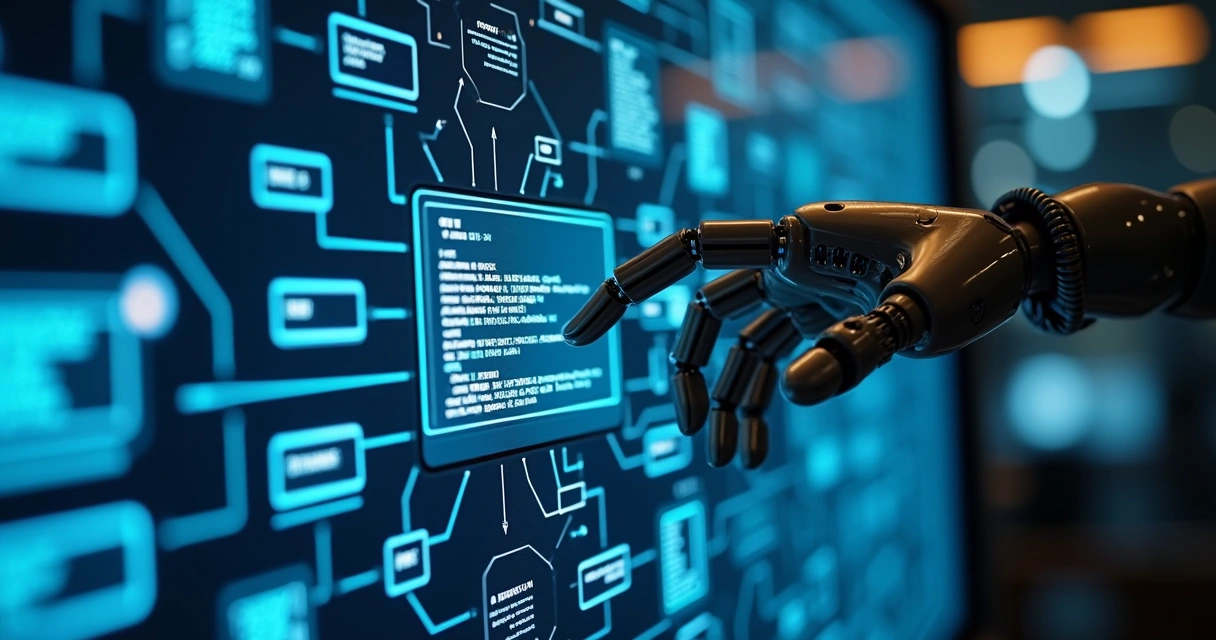 Painel digital mostrando fluxos de automação e scripts para TI.