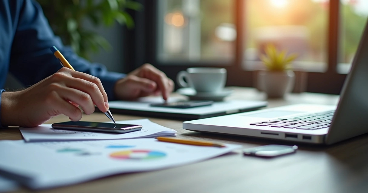 Tela de computador com funil de vendas digital 