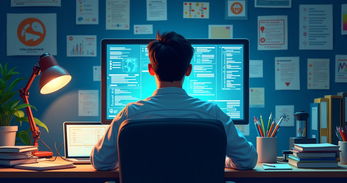 Gestor preocupado com tela de sistema de atendimento sobrecarregado 