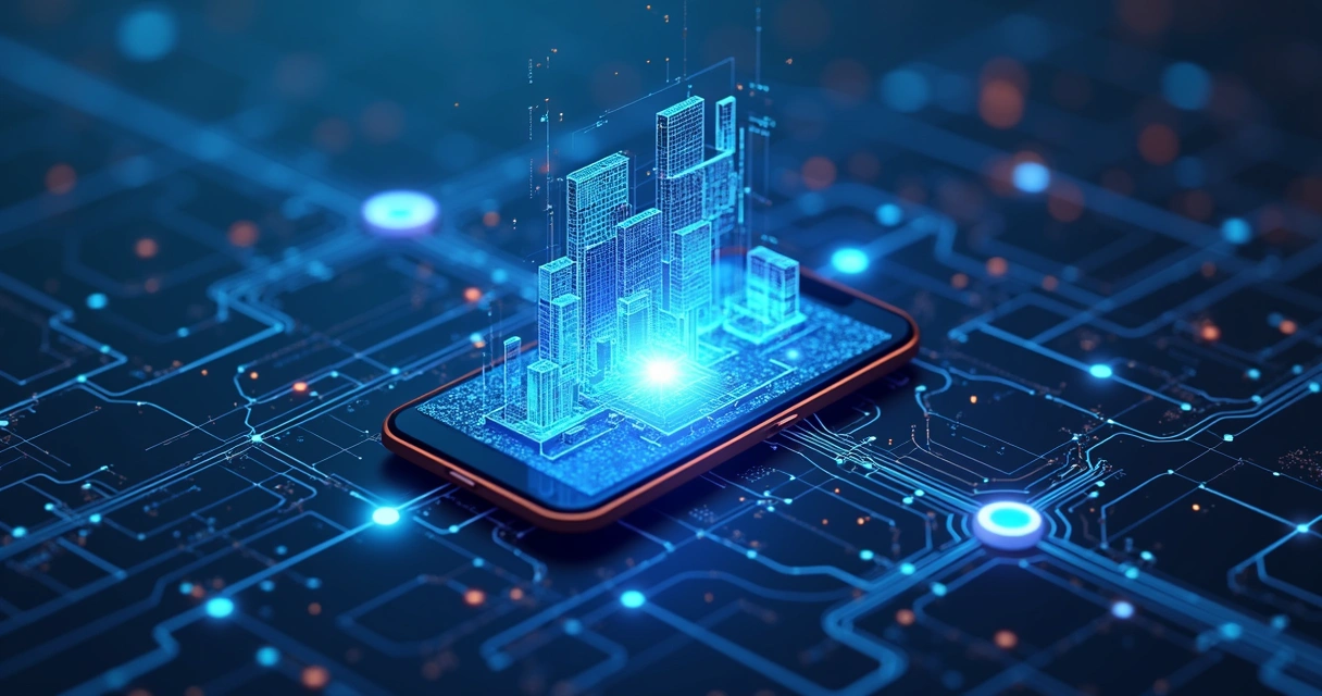 Ilustração corporativa plana de automação com código Python conectando processos empresariais em uma interface digital 