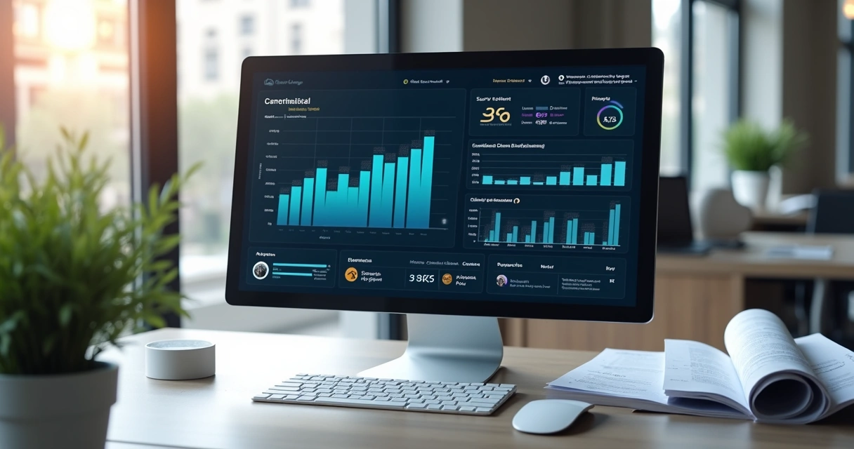 Dashboard digital de automação de relacionamento com gráficos e mensagens de clientes 