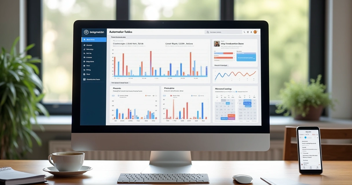Painel de automação de Instagram no computador 