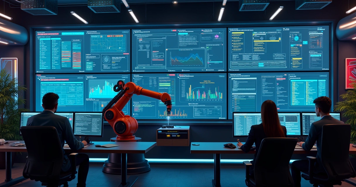 Fluxo automatizado de resposta a incidentes em tela de computador com gráficos coloridos 