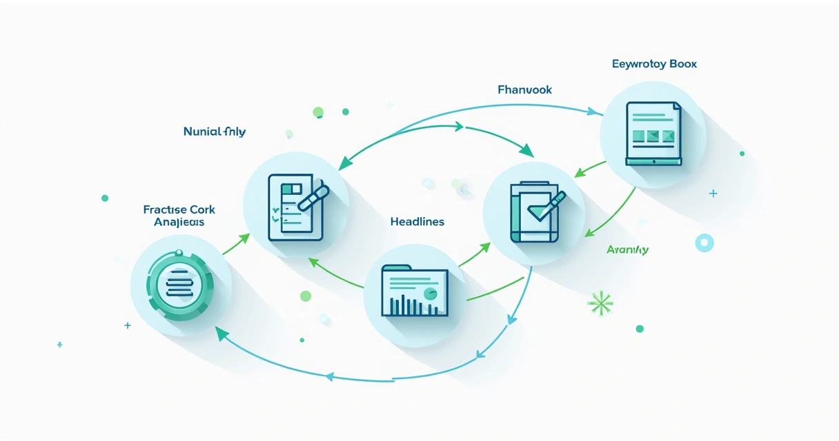 Infográfico simplificado de etapas SEO em blog 