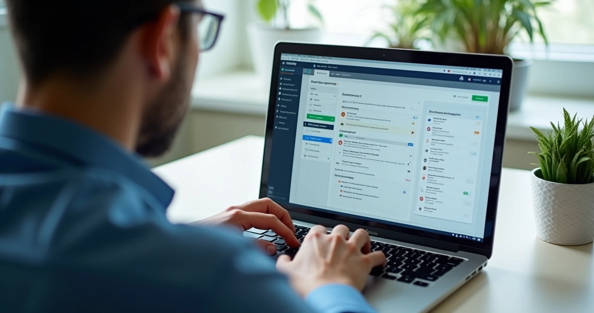 Profissional de TI automatizando tarefas na plataforma digital 
