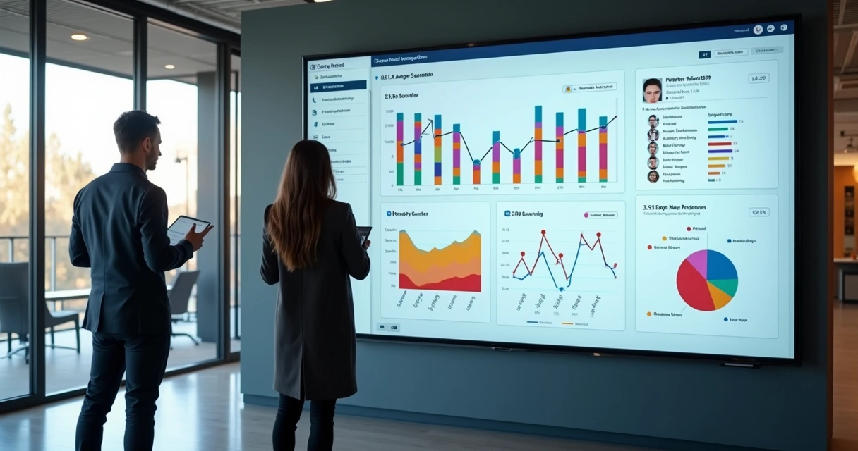 Painel digital mostrando progresso em integração de novos colaboradores 