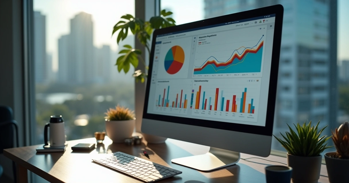 Painel de automação de marketing no computador