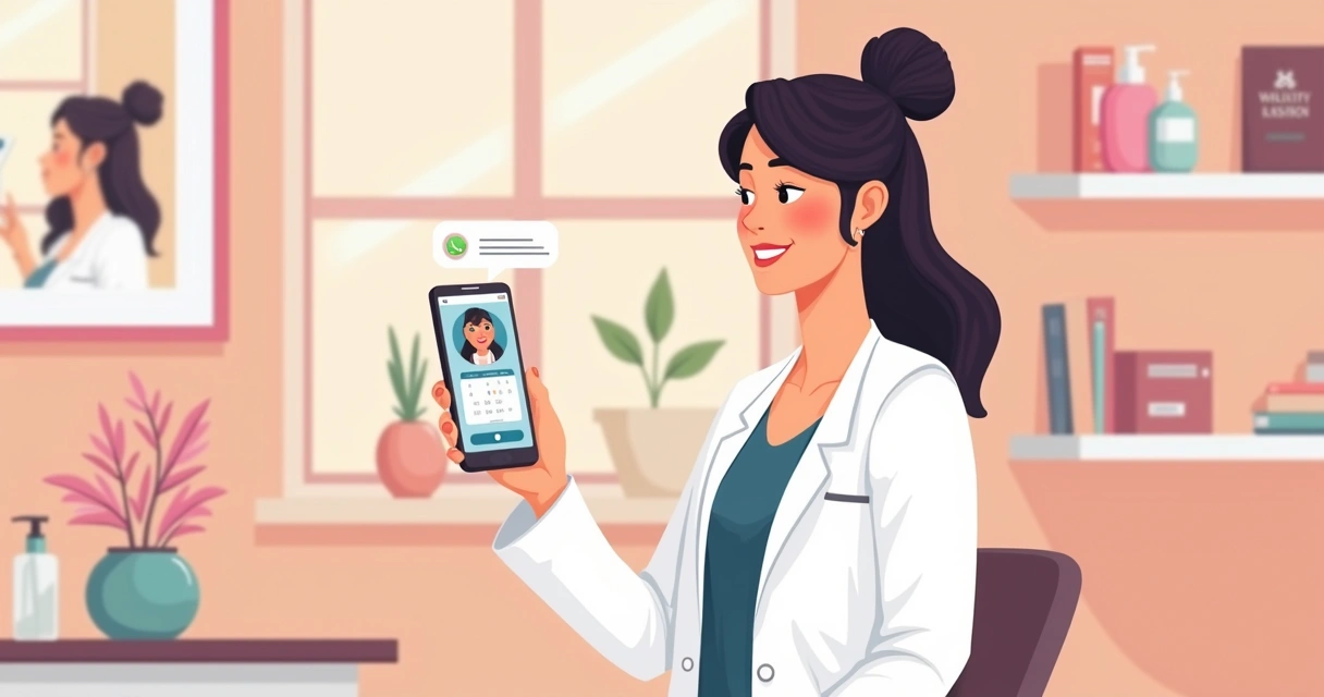 Tela de celular mostrando agenda de depiladora com lembrete automatizado 