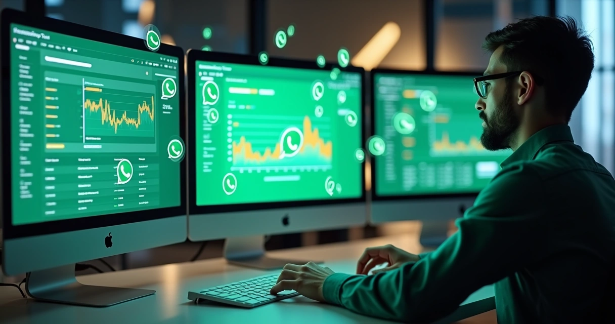 Gestão automatizada de campanha de WhatsApp com monitoramento em tela 