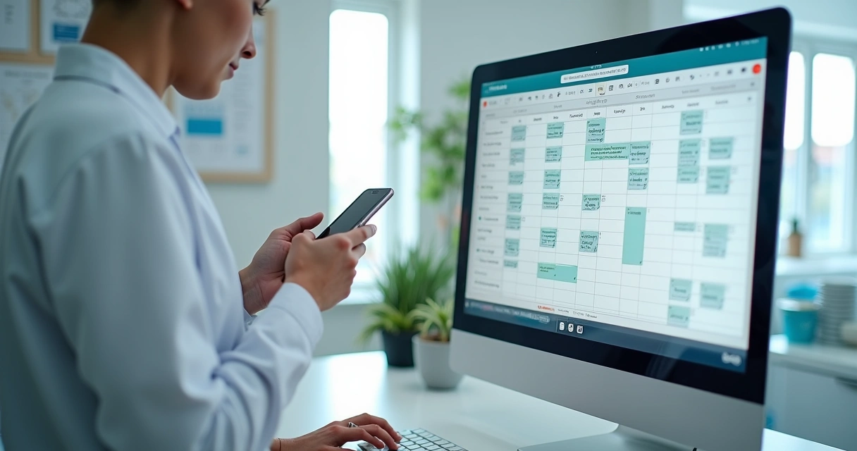 Tela de computador mostrando agenda odontológica automatizada no WhatsApp