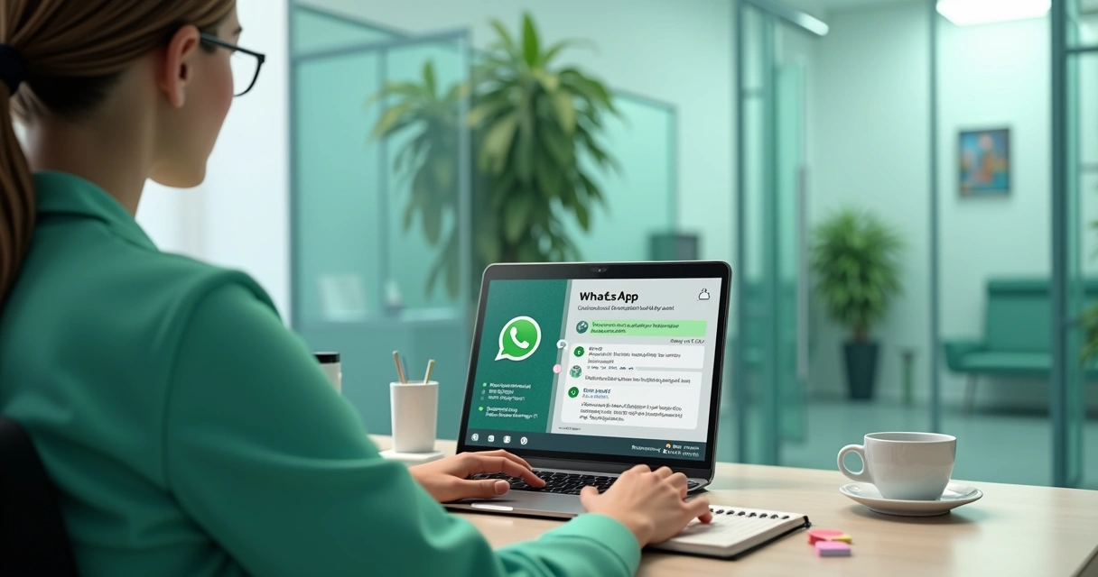 Recepcionista digital no WhatsApp de uma clínica médica fala com paciente e agenda consulta.
