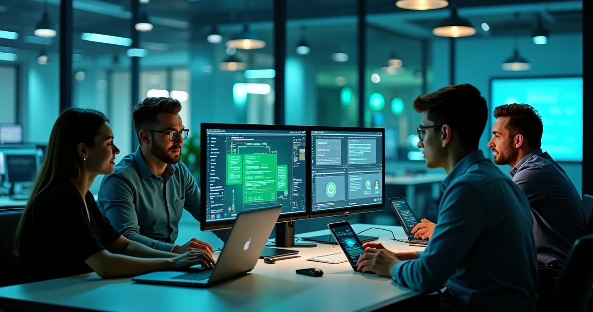 Equipe usando o WhatsApp para atendimento automatizado