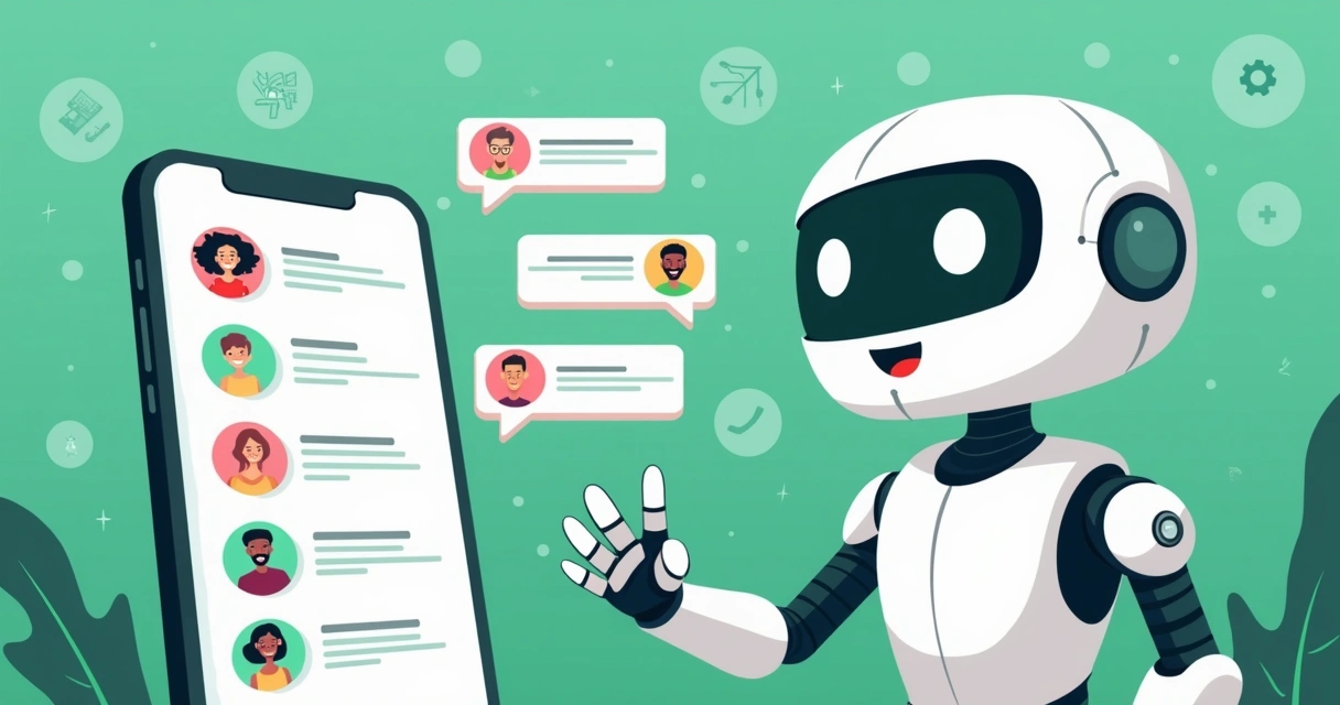 Chatbot inteligente interagindo com seguidores em uma interface de WhatsApp