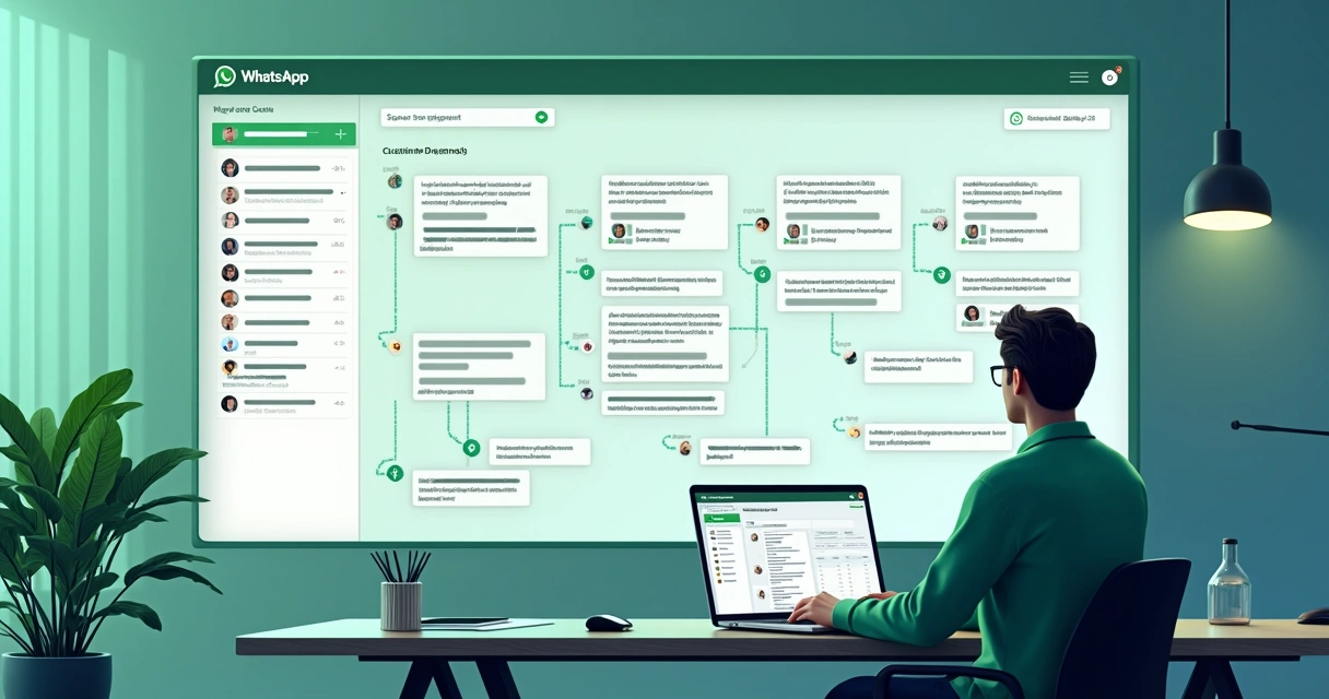 Painel mostrando automação personalizada de mensagens WhatsApp 