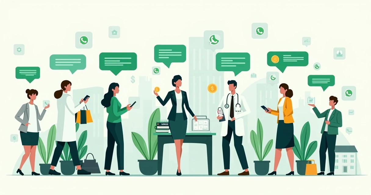 Representação de diferentes setores usando automação no WhatsApp 