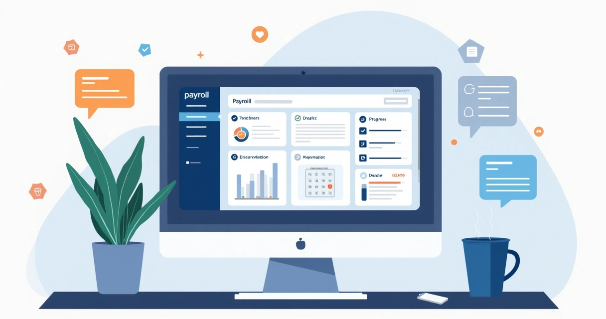 Digital payroll dashboard showing automated form submissions 