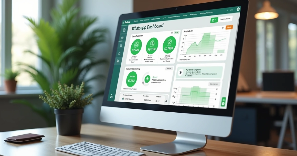 Modern dashboard showing automation stats for WhatsApp support