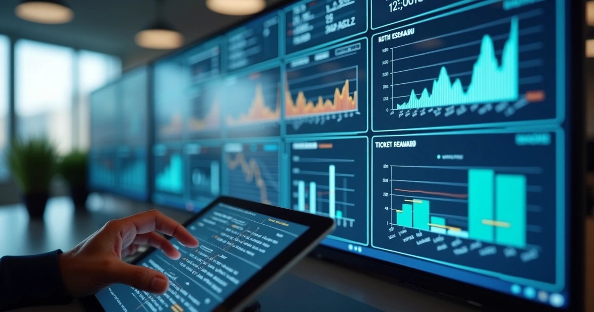 Fluxo automatizado de chamados de TI em dashboard moderno