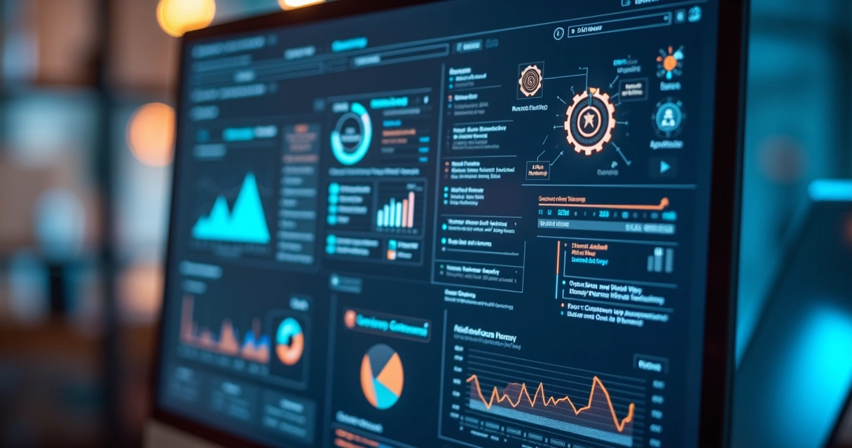 Tela de dashboard de aplicativo mostrando processos automatizados 