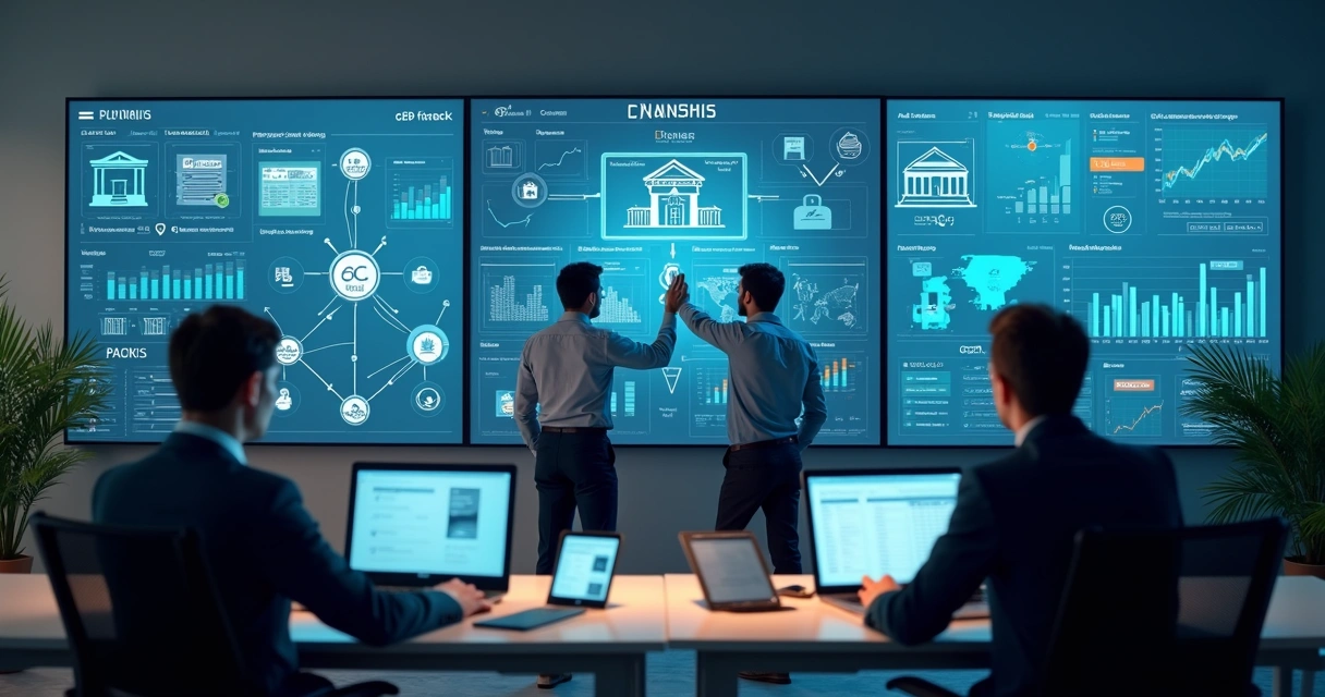 Dashboard digital de automação bancária para empresas 