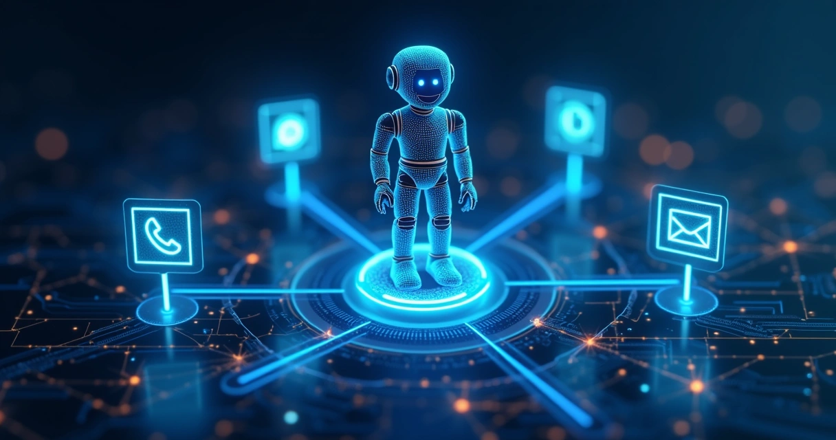 Representação de chatbot com vários canais integrados 