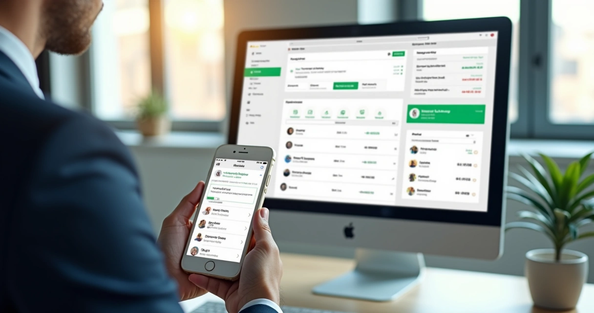 Automação de cobranças empresariais por celular e computador.