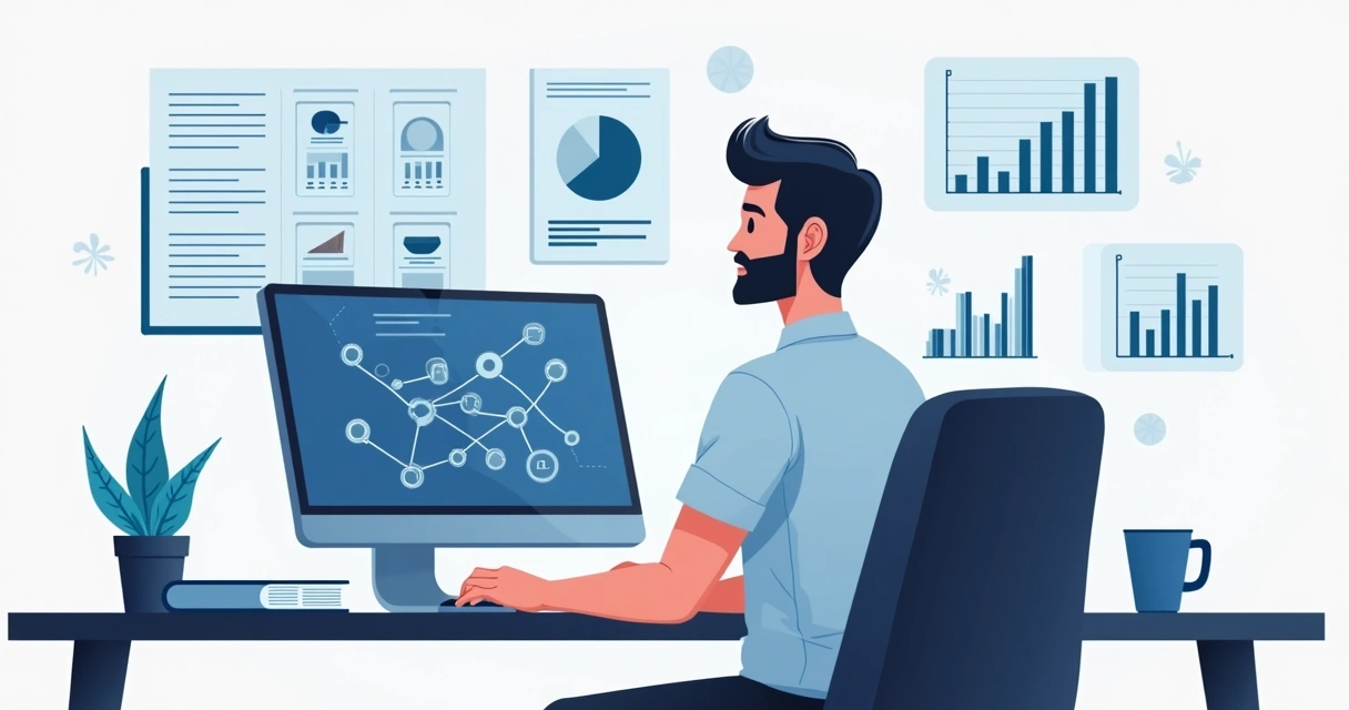 Colega automatiza tarefas analisando dados no computador corporativo