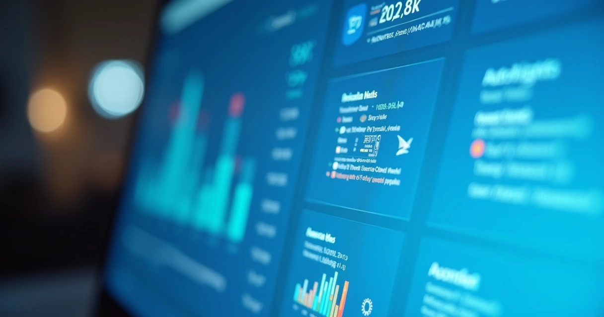 Dashboard digital com gráficos e automação financeira 