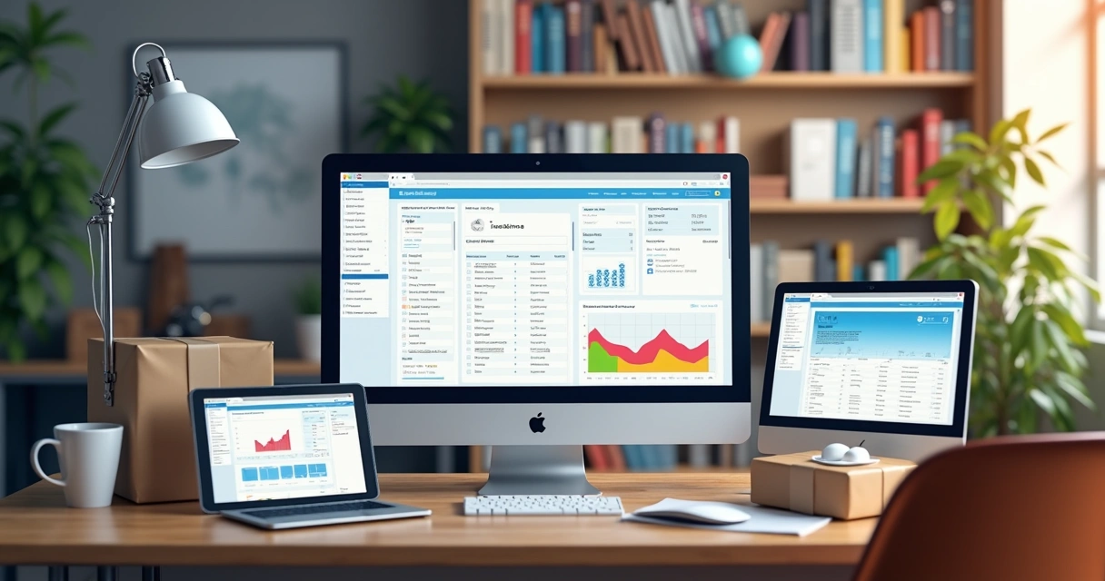 Processo automatizado em e-commerce, mostrando sistemas integrados 