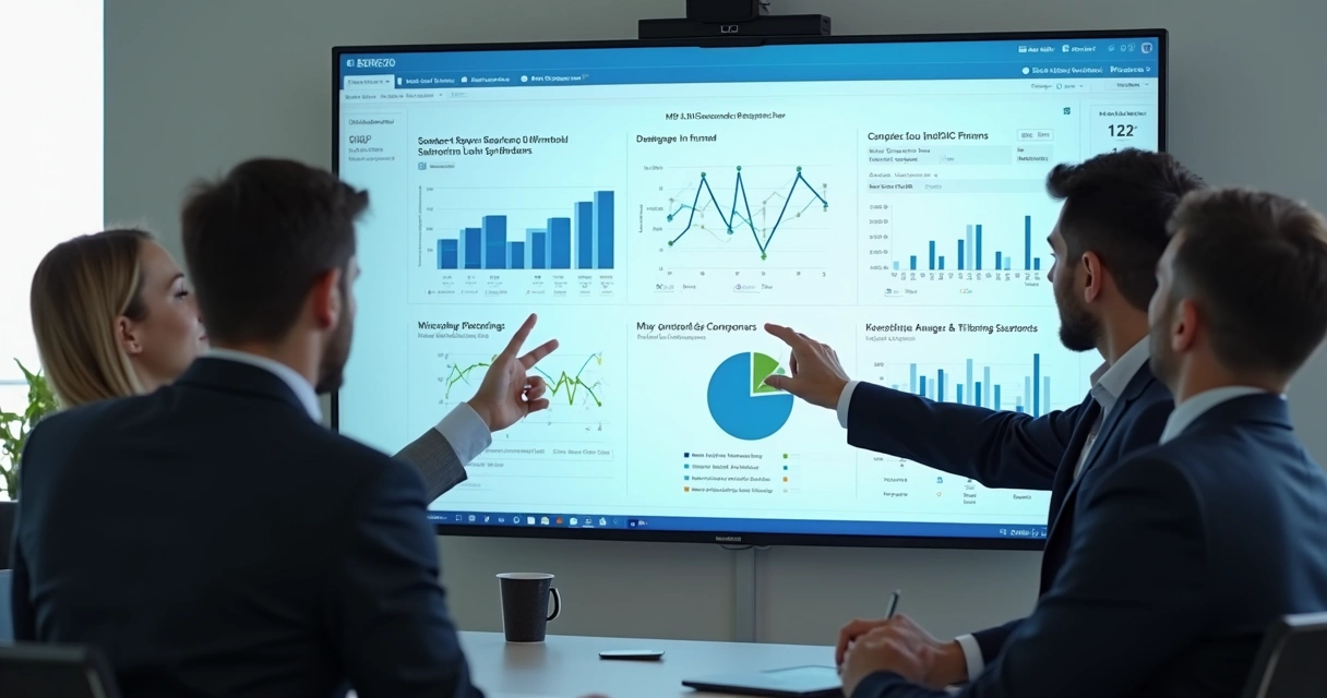 Equipe analisando painel de respostas de pesquisas SMS no Salesforce