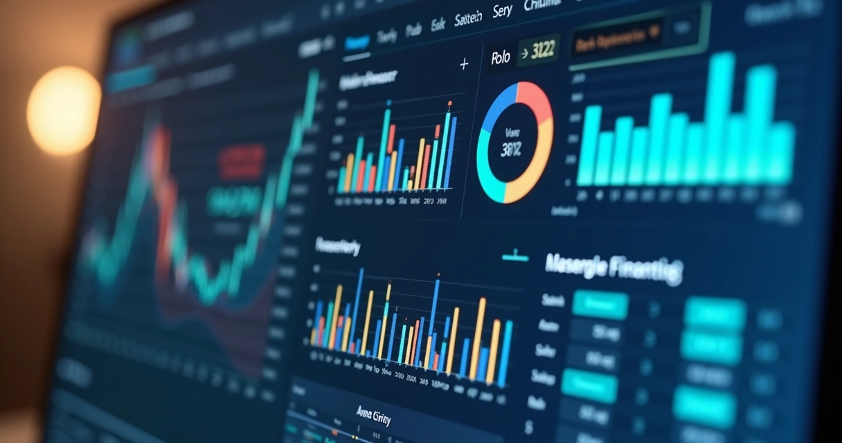 Interface ERP mostrando automação financeira e conciliação bancária 