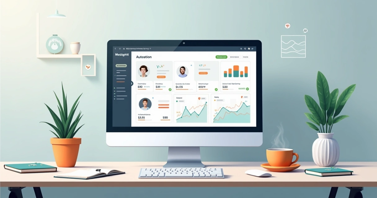 Tela de sistema de automação financeira com poucos clientes cadastrados 