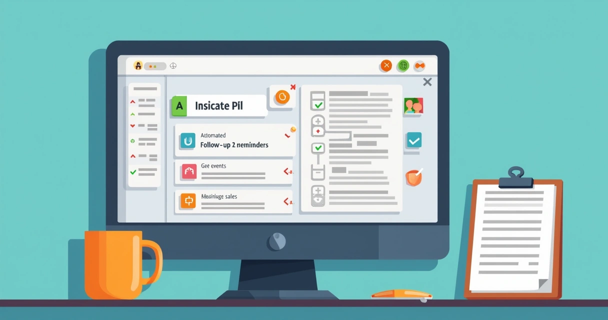 Tela com lembretes automatizados para follow-up de vendas 