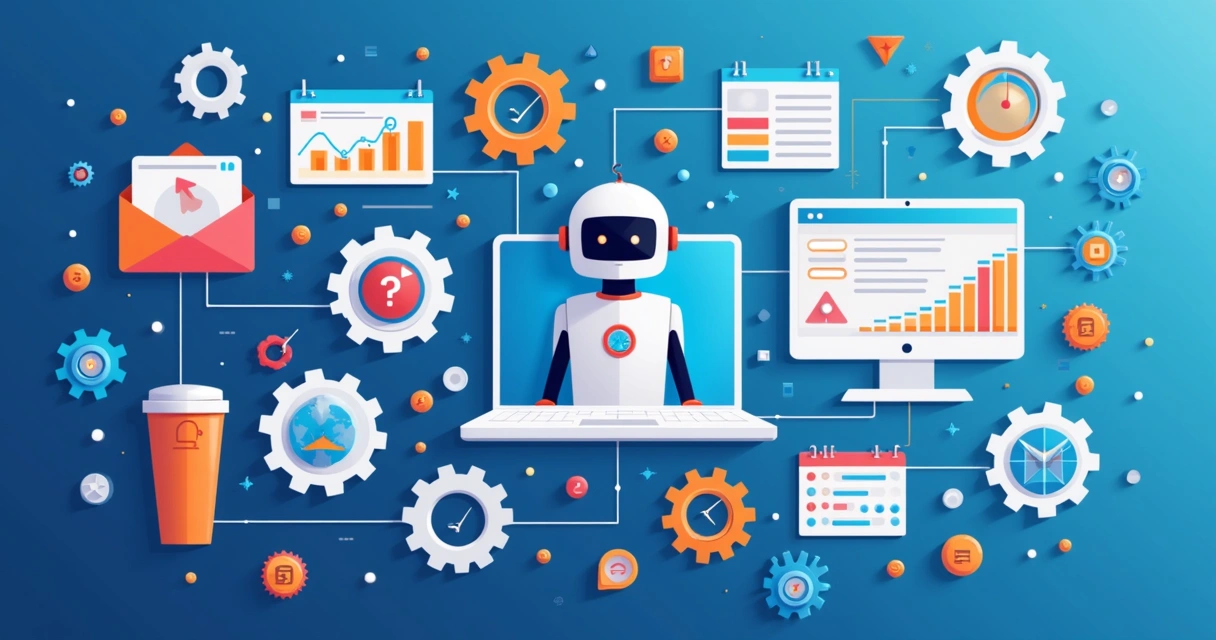Automação inteligente organizando tarefas de uma agência digital 