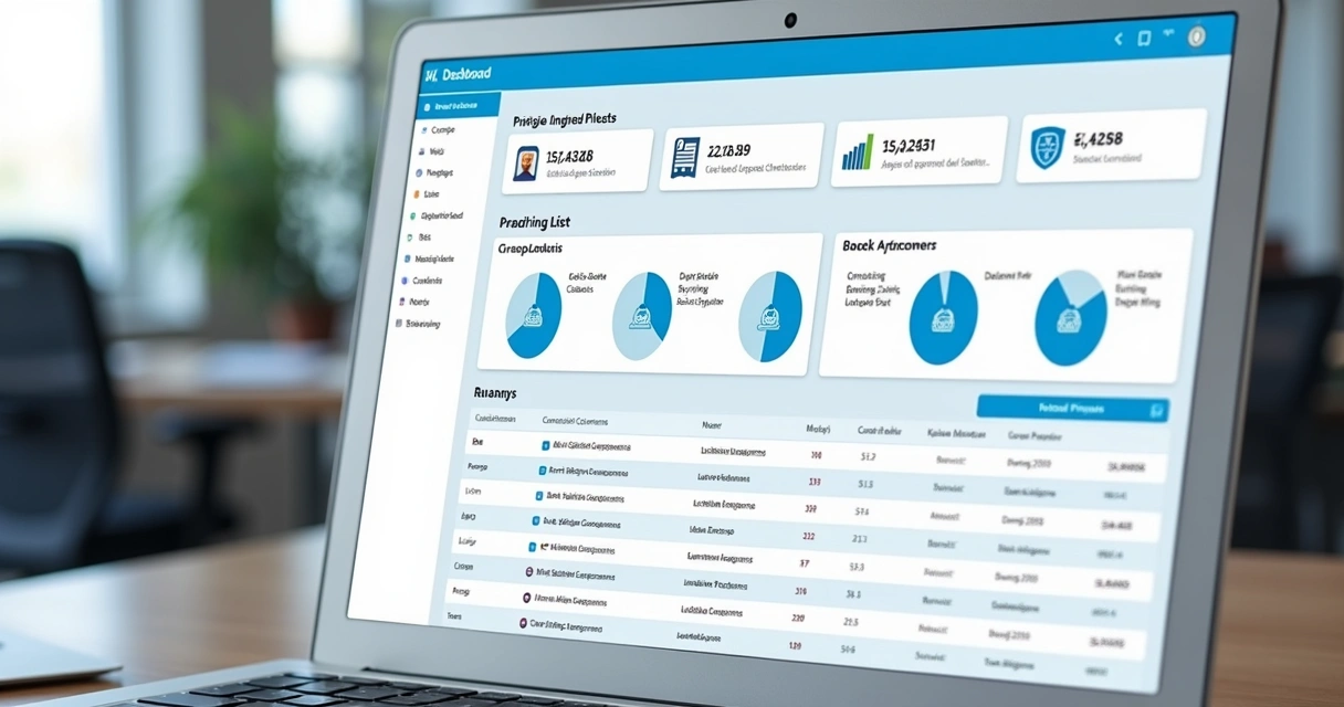 Painel digital de automação administrativa em imobiliária 