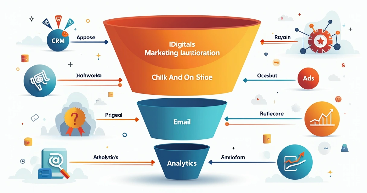 Fluxograma mostrando automações em marketing e vendas 