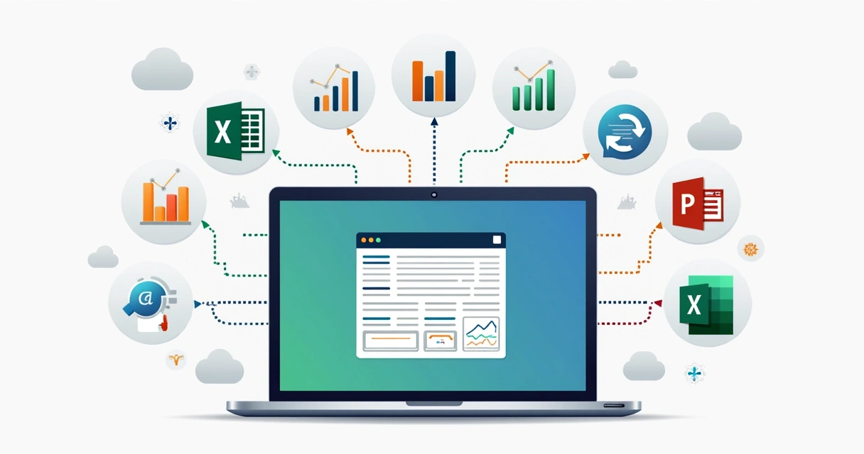 Planilha Excel conectada a outros apps via automação para SaaS 
