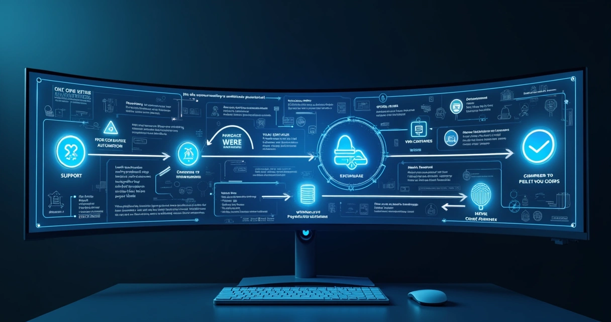 Fluxo digital de automação de processos de retenção de clientes em tela de computador 