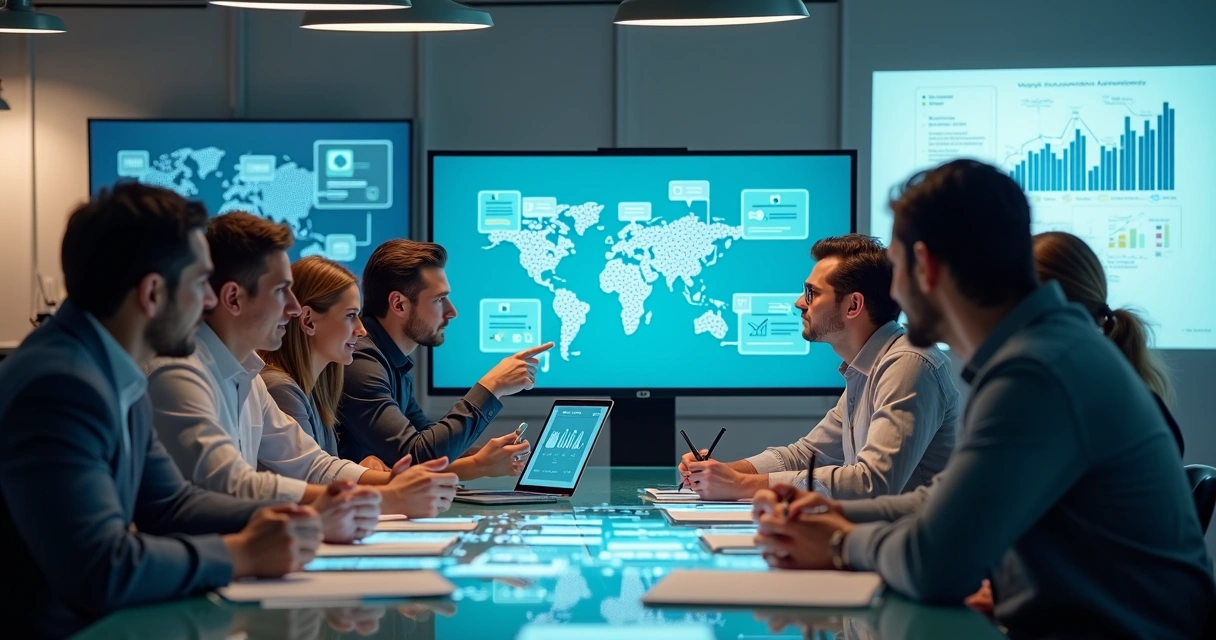 Equipe analisando processos automatizados em ambiente corporativo