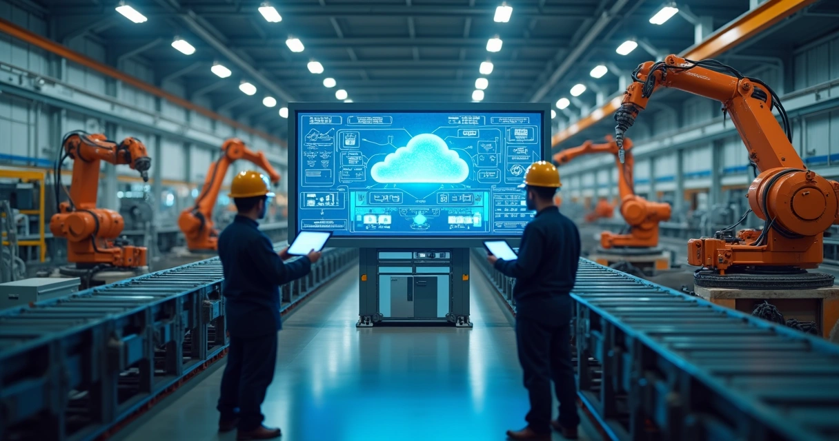 Painel digital mostra automação em setor industrial