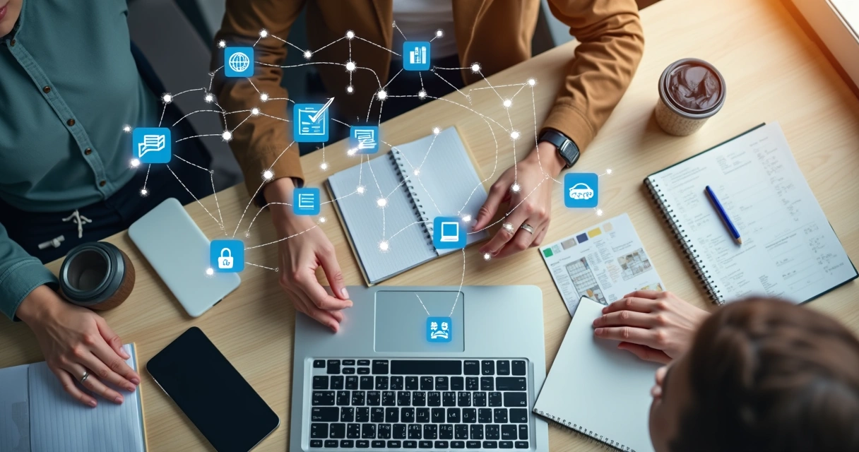 Tarefas de escritório sendo automatizadas digitalmente