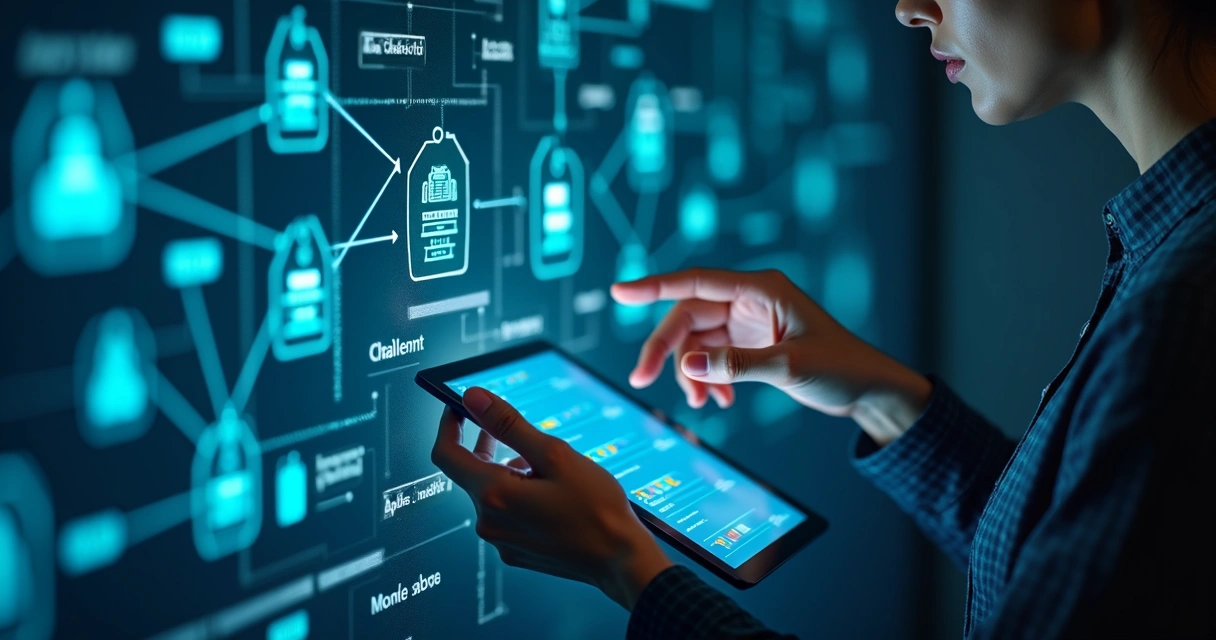 Fluxo de automação de vendas B2B conectando leads, dados e notificações 