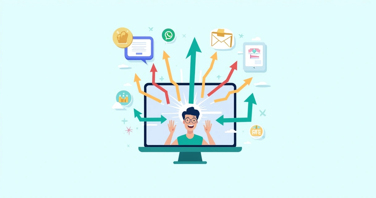 Tela com automação de mensagens e fluxos de trabalho simples 